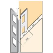 Profil d'angle intérieur de finition pour cloison traditionnelle en aluminium perforé pour enduit de 6mm longueur 2,50m Angle vif