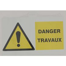 Panneau de signalisation "Danger travaux" - 330x200 mm