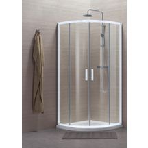 Paroi de douche Alterna Concerto quart cercle coulissant L 90 x H 195 cm profilé blanc verre transparent