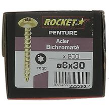 Vis penture TC empreinte étoile - acier bichromaté - Ø 6x30/24 mm - boîte de 200 pcs