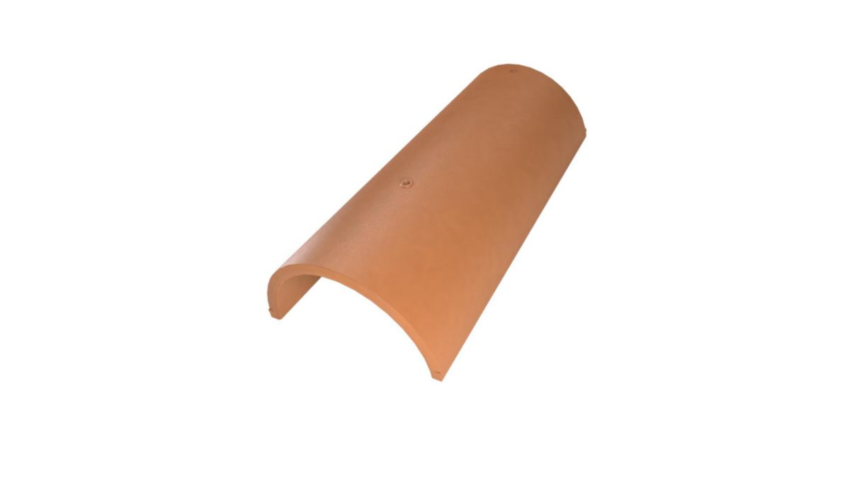 Tuile faîtière-arêtier tige de botte M000 1500 - terre cuite - ton nuancé - 205x442 mm