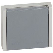 Prise de courant étanche Plexo 3P+T à fixer sur boîte Ø 67 mm - gris - 20 A