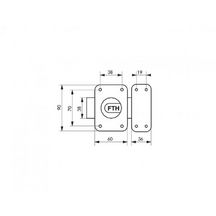 Verrou de sûreté à bouton Trident - époxy bronze - 75x70 mm