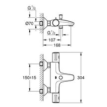 Mitigeur thermostatique bain douche grohtherm 800 réf. 34569000