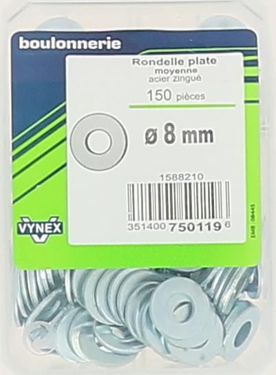 Rondelle moyenne acier zingué Ø8-vybac x150