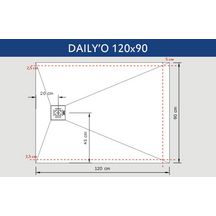 Receveur Alterna Daily'O 120 x 90 cm ardoise blanc