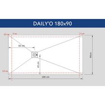 Receveur Alterna Daily'O 180x90cm ardoise blanc