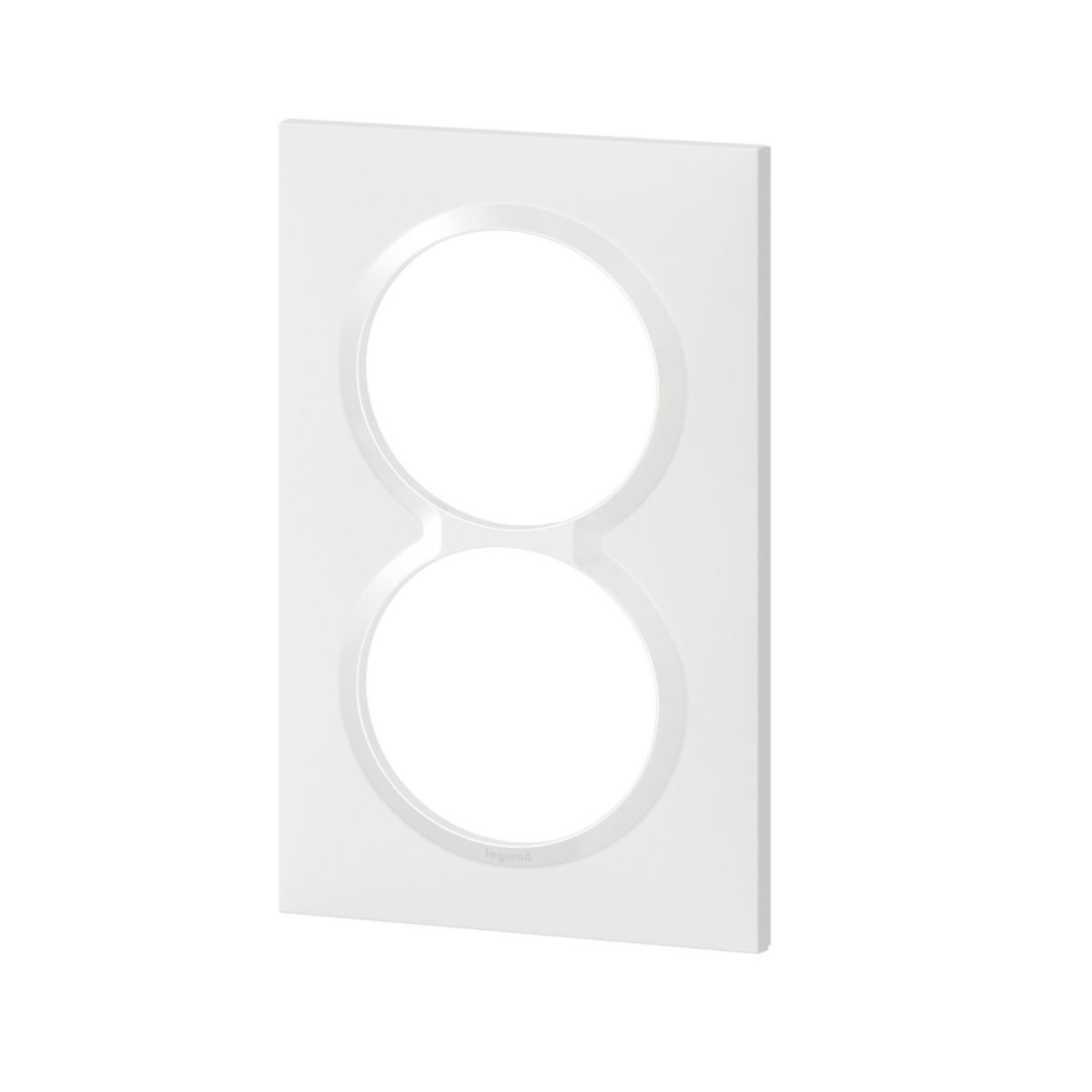 Plaque de finition carrée Dooxie - 2 postes - entraxe 57 mm - blanc