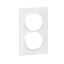 Plaque de finition carrée Dooxie - 2 postes - entraxe 57 mm - blanc