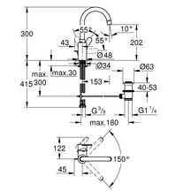 Mitigeur monocommande Lavabo Taille L Eurostyle Cosmopolitan Chromé 23043003