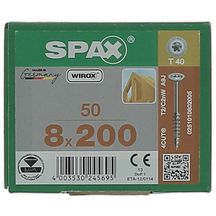 Vis Torx à tête disque pour charpente - acier Wirox - Ø 8x200 mm - boîte de 50 pcs