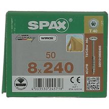 Vis Torx à tête disque pour charpente - acier Wirox - Ø 8x240 mm - boîte de 50 pcs