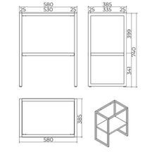 Meuble console Alterna Mezzo longueur 58cm profondeur 39cm finition bois