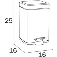 Poubelle carré avec couvercle 3 litres en inox réf. AV402AAL