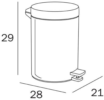 Poubelle 5 L Inox avec couvercle fermeture ralentie et pédale réf. AV4025AL