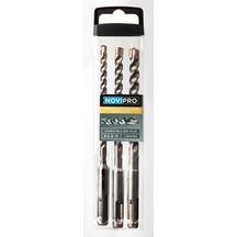 Slim pack 3 Forets perforateur SDS+ 3 Taillants Béton et Béton armé Novipro diamètre 6 - 8 - 10 mm L160 mm