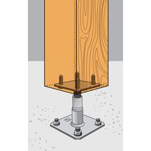 Kit pied de poteau APB100/150 + 8 fixations