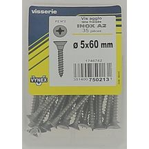 Vis Agglo tête fraisée pozi inox A2 5x60-vybac x35