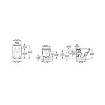 Pack WC THE GAP composé de cuvette de WC suspendue sans bride et abattant thermodur double laqué frein de chute Silencio Réf. A34H47L000