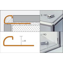 Profilé quart de rond pour angle sortant Rondec ED/RO100E - métal coulé anodisé mat - H. 10 mm