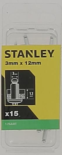 Rivet standard 3x12mm paquet de 15 réf. 1-PAA48T