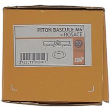 Piton bascule 6 + rosace pour suspente - boîte de 50 pcs