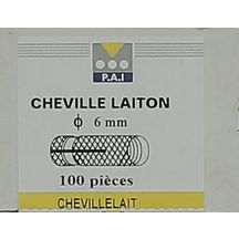 Cheville laiton - Ø 6 mm - boîte de 100 pcs