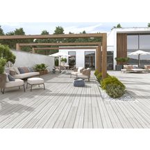 Carrelage sol extérieur grès cérame antidérapant Imagine Deck - gris - rectifié - 16x99 cm