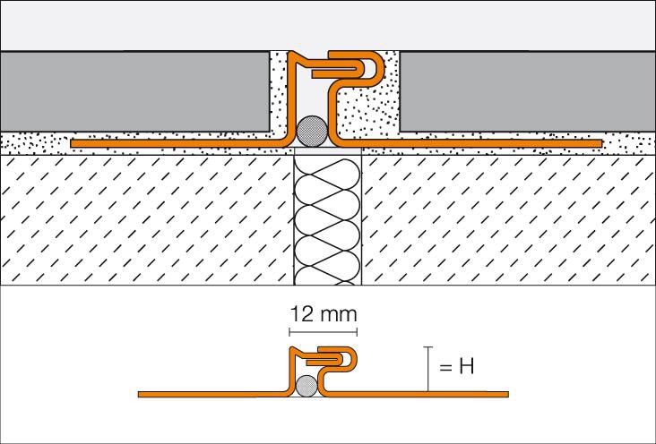 Profilé de fractionnement Dilex-EDP - acier inox - H. 11 mm - L. 2 m