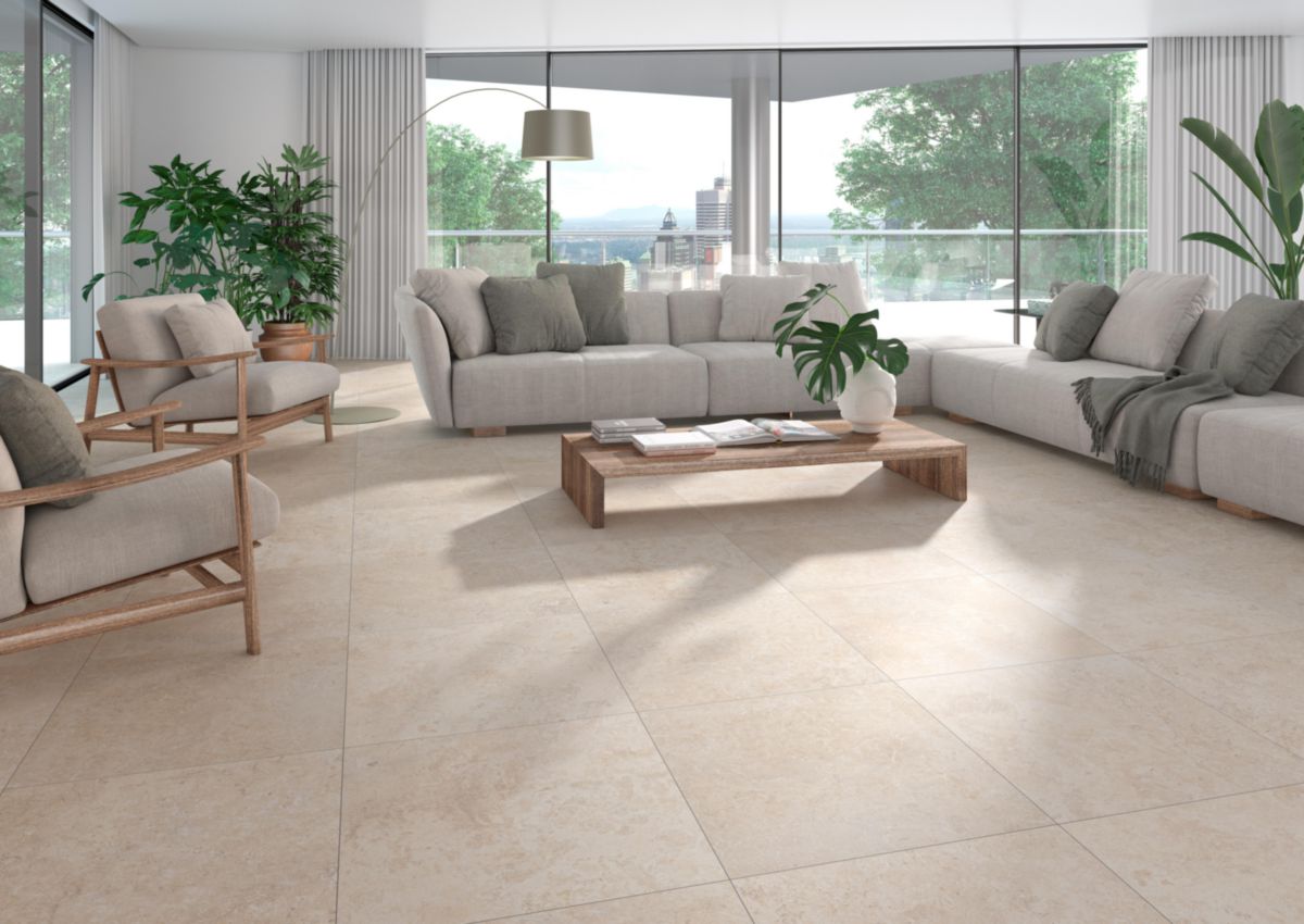 Carrelage grès cérame Kingstone - sable mat rectifié - 60x60 cm