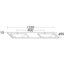 Plan de toilette en pierre de synthèse FREE : dimensions de la vasque 494x296 mm, profondeur de la vasque: 120 mm, siphon gain de place inclus Réf. MWGJ152C0001