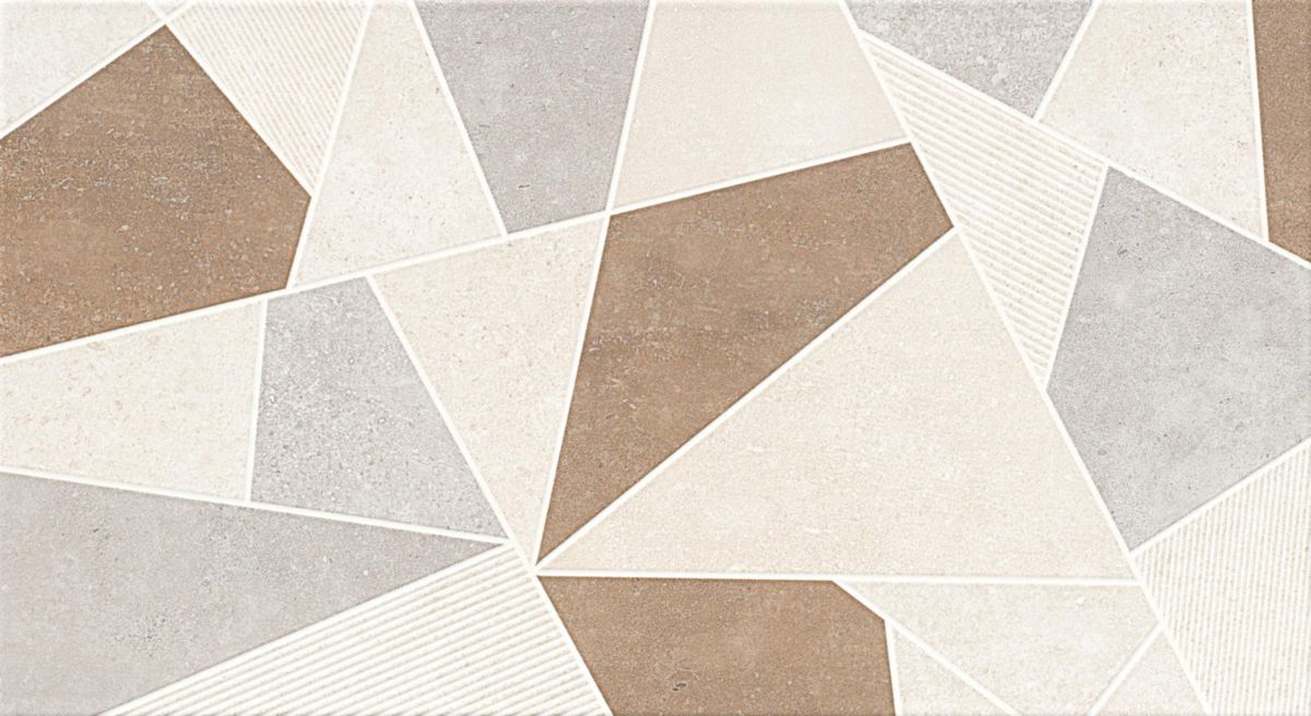 Faïence murale Cloud - décor geo taupe mat - 24,7x44,7 cm