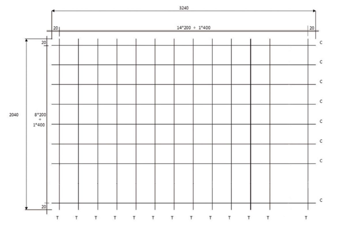 Panneau antifissuration Ultibat en format 3,24 x 2,04m - maille de 200 x 200 avec un fil de diamètre 4 mm