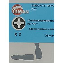 Embouts "Impact" PZ2 - L. 25 mm - sachet de 2 pcs