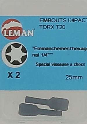 Embouts Impact Torx T20 - L. 25 mm