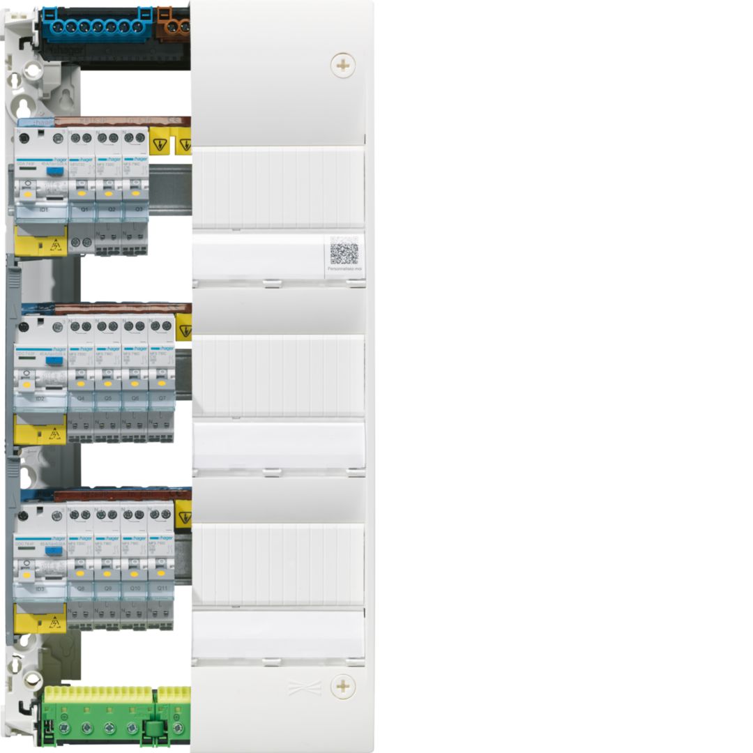 Interrupteur différentiel - 2P 230V - 63A - type A 30 mA - vis - bornes décalées - 2 modules