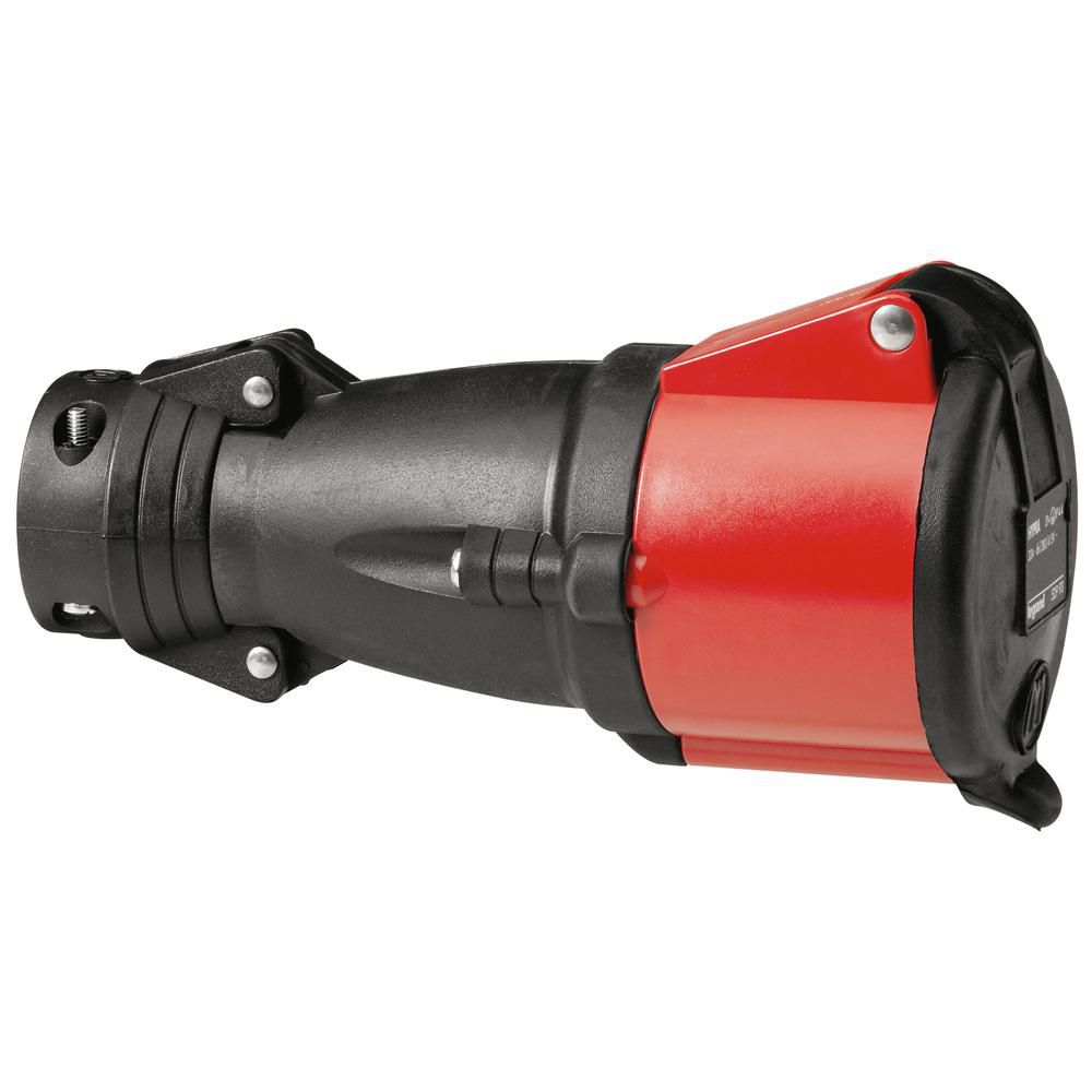 Prise mobile Hypra 3P+T 32A - IP44 - 380/415 V - caoutchouc rouge