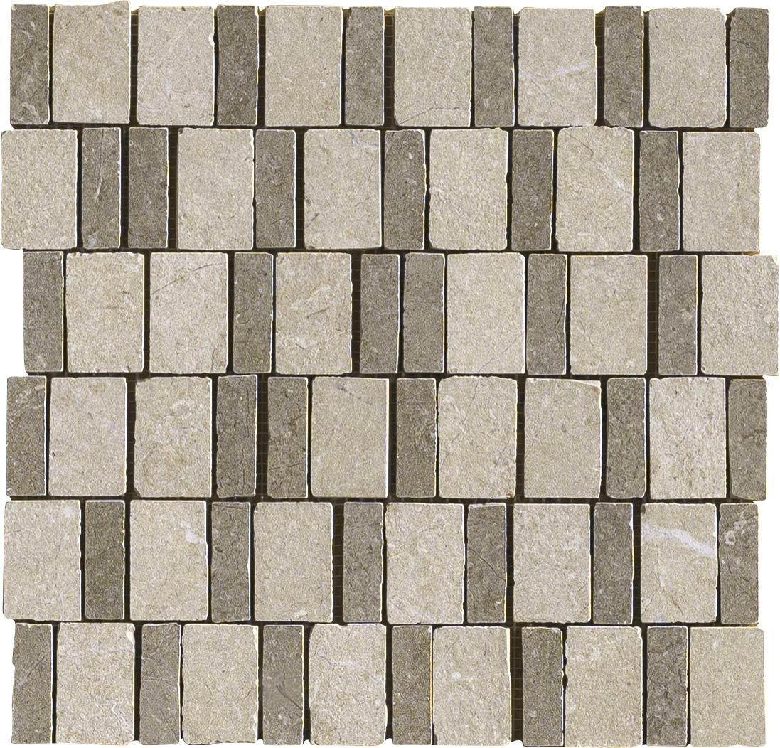 Mosaïque Mystone Limestone - grès cérame - mix sand / taupe - 30x30x,5 cm