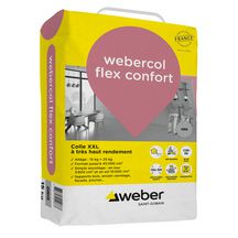 Colle webercol flex confort pour grands carreaux - gris - sac de 15 kg