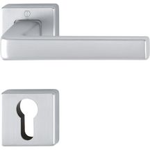 Garniture sur rosace pour porte intérieure Dublin - clé I - aluminium chromé satiné