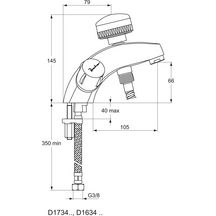 Mélangeur de bain-douche ULYSSE C monotrou avec bec fixe et ensemble douche 1 jet, têtes 15 x 21 à clapet guidé, chromé réf. D1634AA