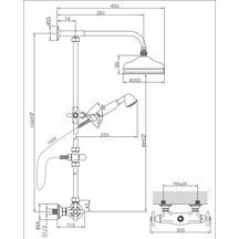 Colonne de douche Alterna ANTICA avec mitigeur thermostatique chromé