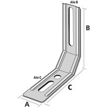 Équerre nervurée à pan coupé ENPC55/1,5 - acier galvanisé - 55x81x30 mm