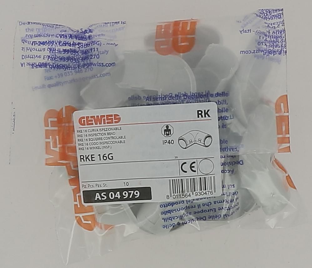 Équerre ouvrable femelle-femelle pour conduit IRL - Ø 16 mm - sachet de 10 pcs