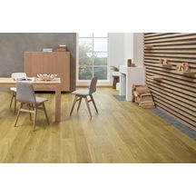 Parquet contrecollé Montana - chêne naturel brossé verni mat - choix A/B - 14x180x1092 mm