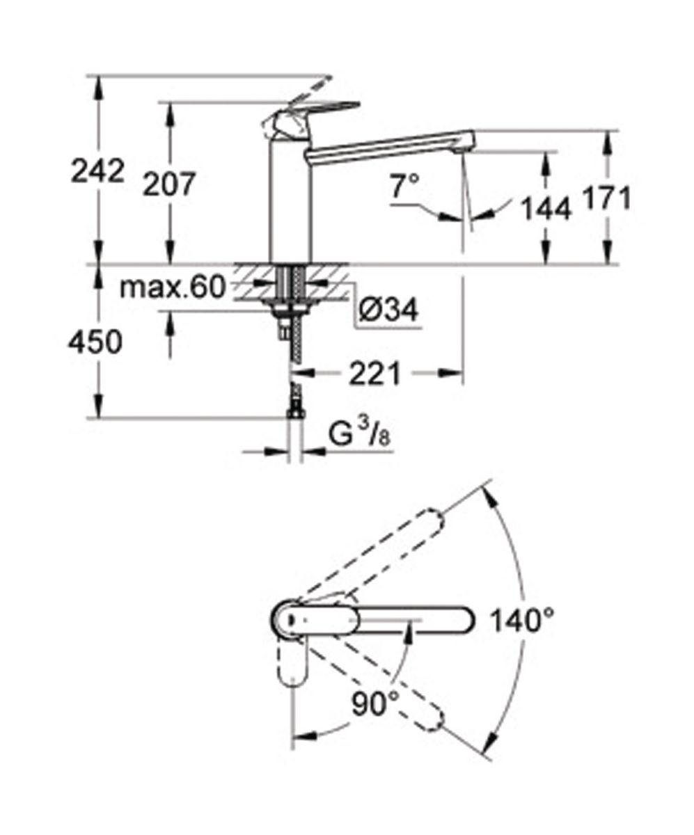 Mitigeur évier EUROSMART COSMOPOLITAN bec medium pivotant, Chromé réf. 30199000