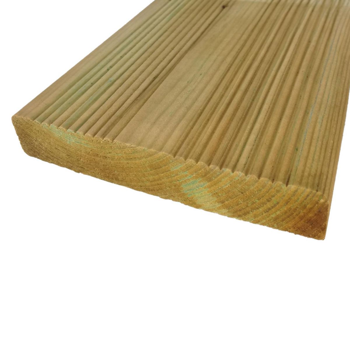 Lame de terrasse pin sylvestre - classe 4 vert - 1 face rabotée 1 face striée TS18 - 27x145x3600 mm