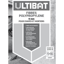 Fibre polypropylène 6 mm ULTIBAT pour chapes et mortiers – sachet de 100g