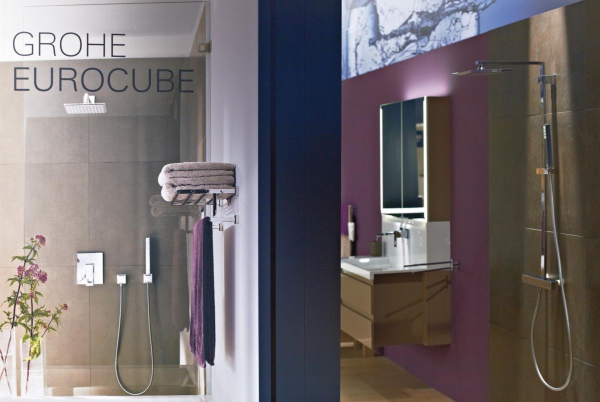 Colonne de douche avec mitigeur thermostatique Euphoria Cube System 230 Chromé 26087000