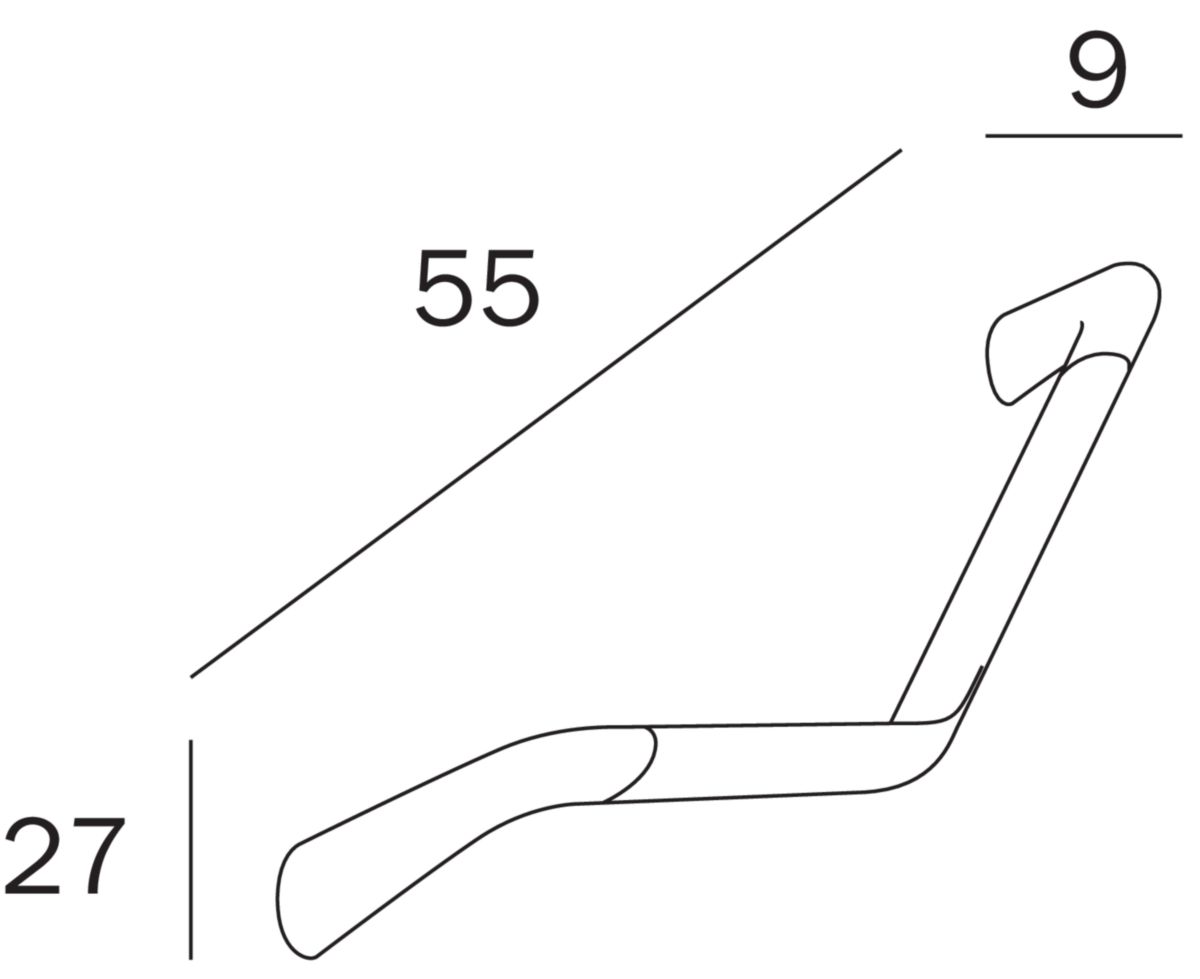 Barre d'appui CONFORT H 900 135, réversible, chromé réf. AH992ACR